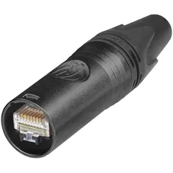 NEUTRIK® RJ45 etherCON® CAT.6a, 8-pol , Metall-, Klemmtechnik-Kabelstecker, gerade, schwarz