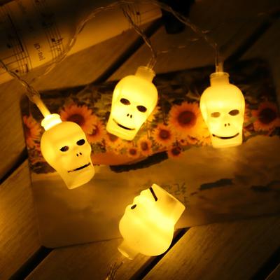 Youfap Market Trick Or Treat Halloween Light String With Pumpkin, Skull, Ghost Festival Party Lanterns skull