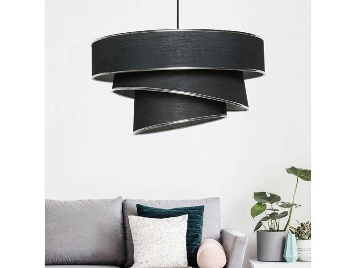 Suspension design - abat-jour triple ZURICH - Noir / argent