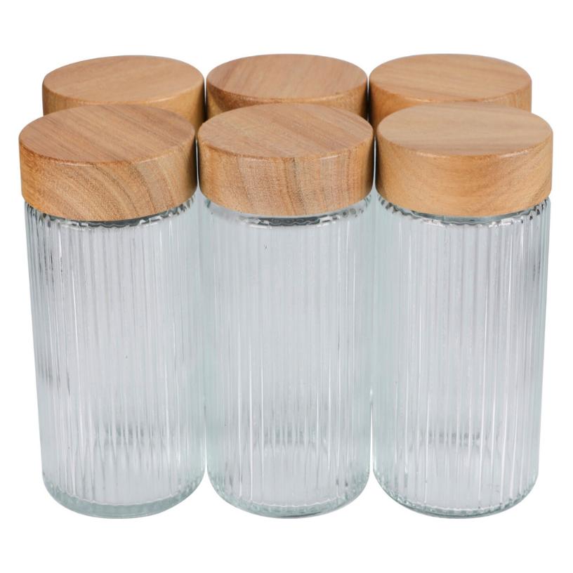 Sobczyk - Spice Jar with Wooden Lid - Clear - 6 Pack (73101961)