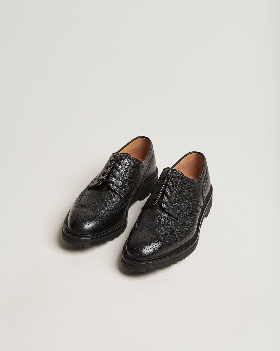 Crockett & Jones Pembroke Derbys Scotch Grain Vibram Black Calf men EU41 Sort