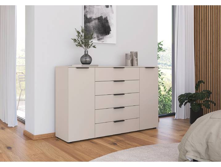 Buffet Flipp 160cm Beige/Champagne/Gris métallisé