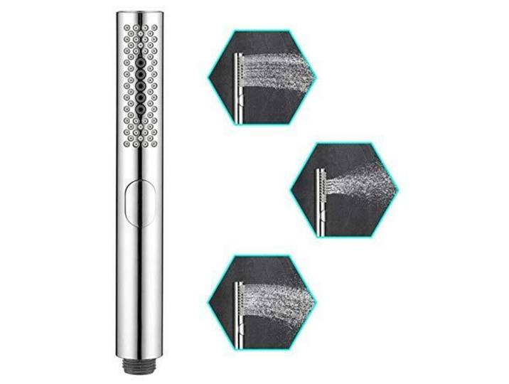 Handbrause Hochdruck Wassersparend mit 3 Funktionen, Rund, Chrom ABS-Körper