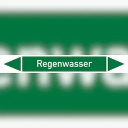 Rohrleitungskennzeichen Regenwasser - 100x15 mm Folie selbstklebend