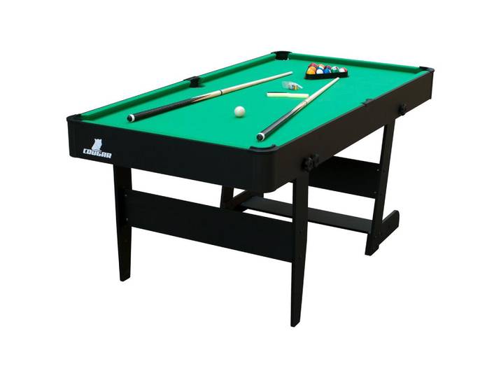 Billardtisch Hustle L: 183 cm Grün/Schwarz abgerundete Ecken