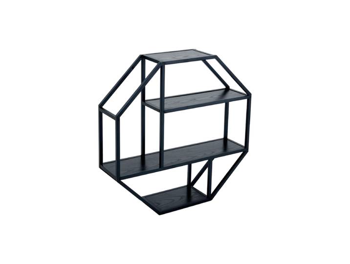 Design Wandregal „Slim line“ Esche Schwarz 77 x 77 cm Invicta Interiors
