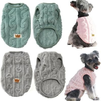 Uplifted Finds Fleece Warm Dog Vest Soft Cozy Sleeveless Winter Pet Overall l gray