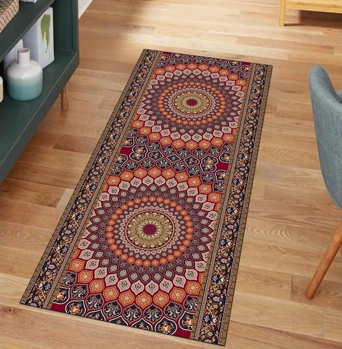 Rood Runner Tapijt van Polyester voor Gang, Keuken of Slaapkamer - 60 x 180 cm