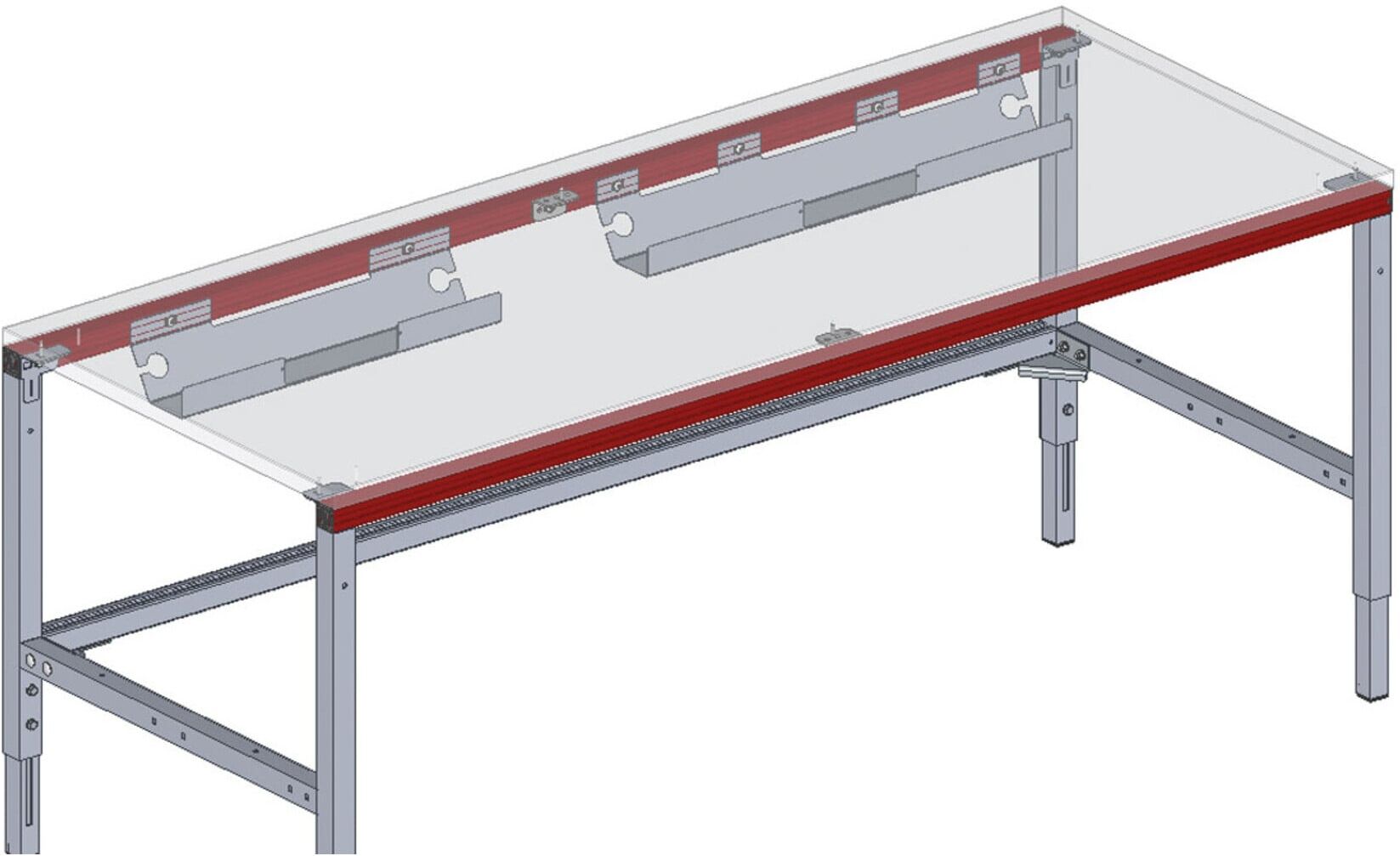 Rocholz 4-fach Steckdose SYSTEM FLEX 61x45x304 mm Befestigung an den Tisch-Funktionsunterzügen (73314800)