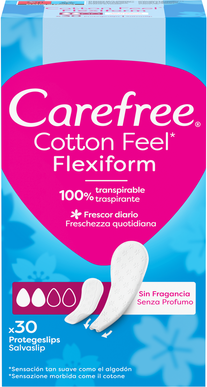 Carefree Cotton Feel FlexiForm Protegeslips 30 un