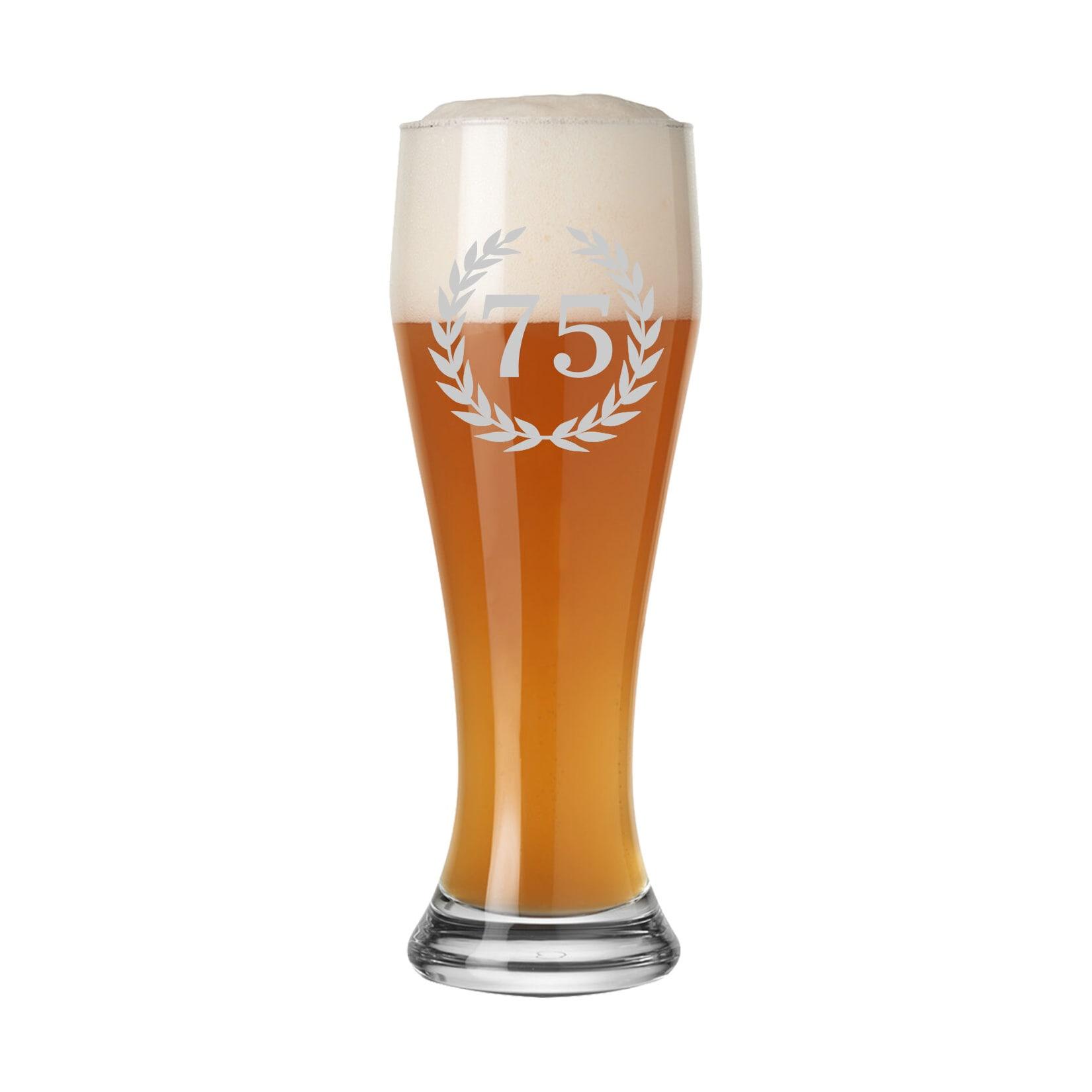 LUXENTU Weizenbierglas mit Gravur 75. Jubiläum 0,5 l