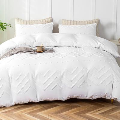 Cocam 3-Piece Boho Tufted Duvet Cover Set, Textured Duvet Cover and 2 Pillowcases for All Season