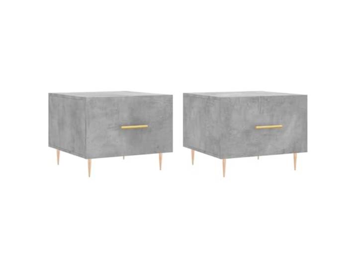HKLGBVCR Couchtisch, 2-teilig, Verbundstoff, grau, Beton, 50 x 50 x 40 cm, mit Schublade