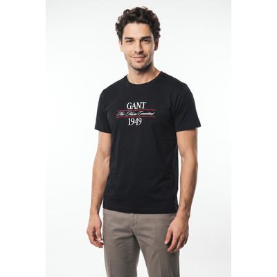 T-Shirt GANT "GRAPHIC", Herren, Gr. XXL, schwarz, Jersey, Obermaterial: 100% Baumwolle, normal normal, Rundhals, Shirts T-Shirt