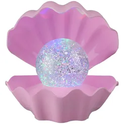 LED Tischlampe Tischleuchte Kinderzimmerlampe RGB Nachtlicht Rosa Muschel H 15cm