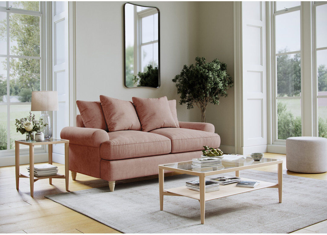 Rosalind Wheeler Eluster 2 Seater Sofa Coral 95cm H X 156cm W X 99cm D