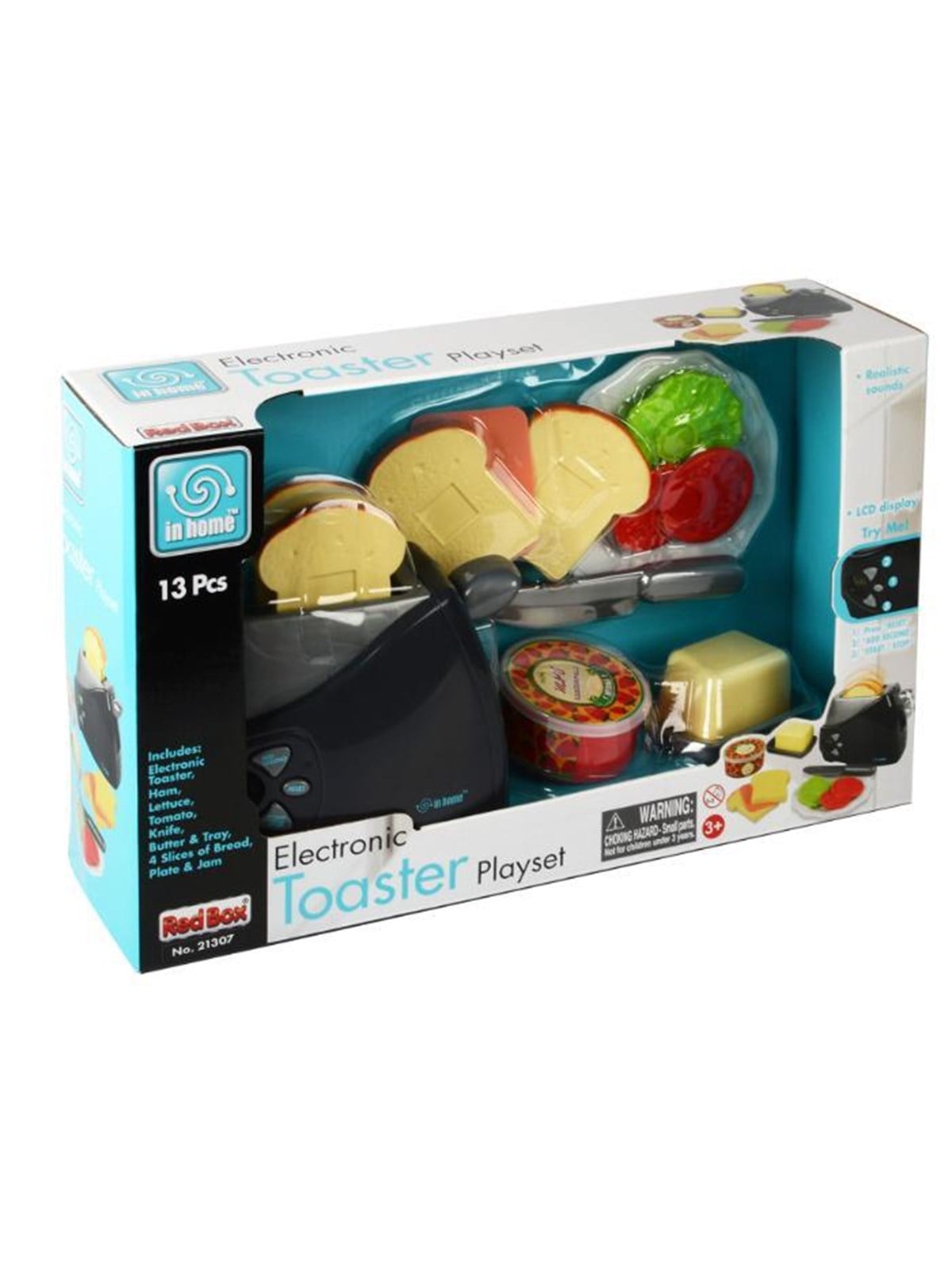Red box Toaster m/lys & lyd 13 dele