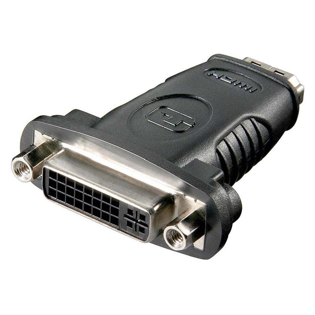 Goobay HDMI / DVI-I Adapter, HDMI Standard-Buchse (Typ A), Schwarz (HDMI) (60752)