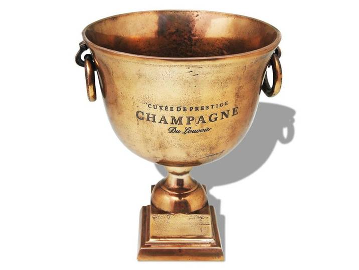 vidaXL Skulptur Champagner-Kühler Pokal Kupfer Braun