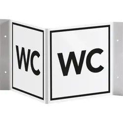 Schild I Tür-Nasenschild WC, Kunststoff, 150x150mm