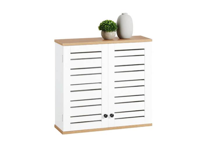 SoBuy Hängeschrank Weiß, 60x56x19 cm, Badezimmer, Badmöbel, Hängeschränke