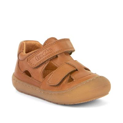 Sandale FRODDO "Ollie Sandal", Mädchen, Gr. 24, chromfrei gegerbt, braun, Leder, unifarben, Schuhe Sandale, Babyschuh, Klettschuh, Lauflernschuh mit luftigen Löchern