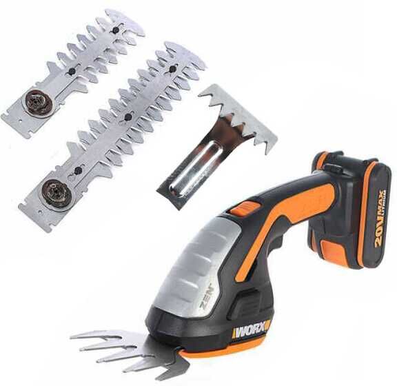 Worx WG801E - Cisaille à gazon à batterie 4 en 1- Sculpte-haie - 20V - 2Ah