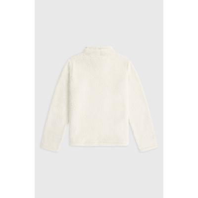 Rollkragenpullover O'NEILL, Mädchen, Gr. 140, weiß (linen weiß), Obermaterial: 100% Polyester, Pullover Rollkragenpullover, in Teddyplüsch-Optik, atmungsaktiv, schnell trocknend und wärmend