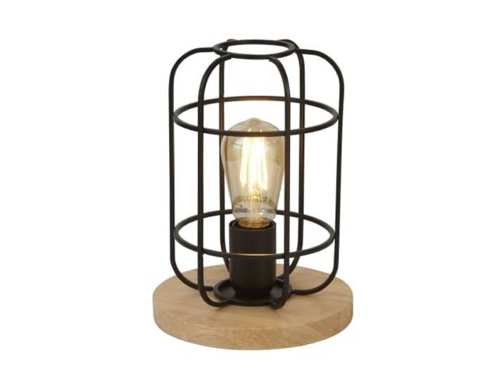 Vision Cage Tischlampe, Mattschwarz & Holz