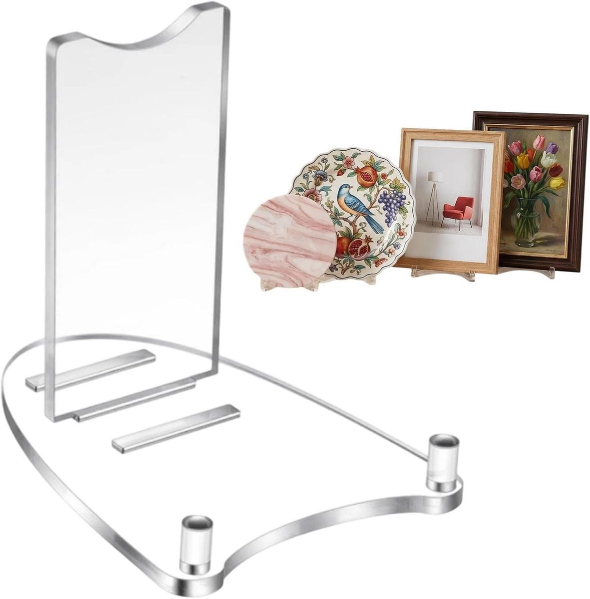 Transparante acryl ezel standaard voor fotolijstjes van 7 tot 12 inch
