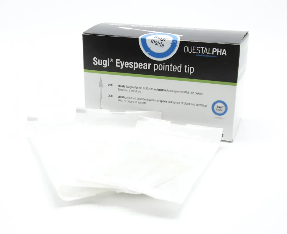 QUESTALPHA GmbH & Co. KG Spitztupfer mit Griff, Sugi Eyespear sterile, (20 x 10 Stück) 30601