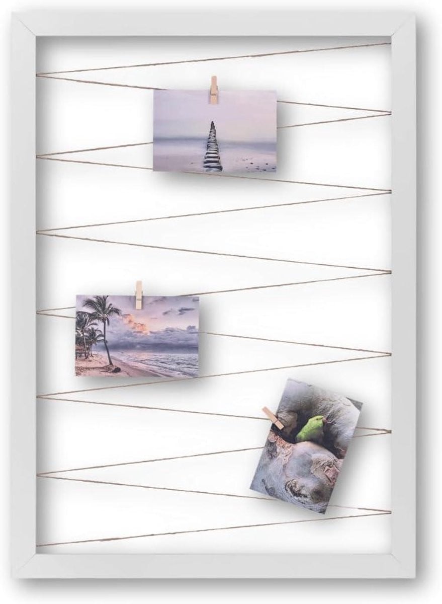 Wit Matte Fotohouder met Klemmen voor Wanddecoratie - 45 x 65 cm
