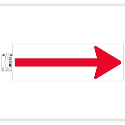 Exacompta 67116E Bodenmarkierung selbstklebend und rutschfest, PVC, Pfeil rot-weiß 30x10cm - Weiß