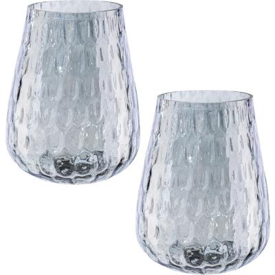 Windlicht CREATIV HOME "Weihnachtsdeko", grau (hellgrau), H:15cm Ø:12cm, Glas, Kerzenhalter, Windlicht, aus Glas