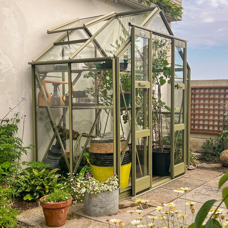 Elite Greenhouses Elite Streamline 5x4 Greenhouse - Silver Plain Aluminium Finish