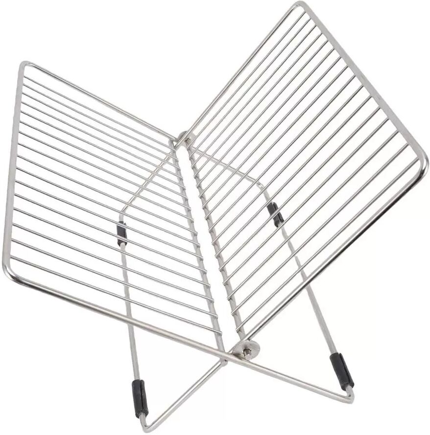 INF Support de Séchage pour Vaisselle Compatible avec Cuisine Moderne en Acier Inoxydable Argenté, Support Pliable et Mobile