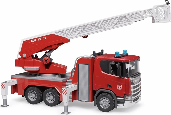 Bruder - Scania Super 560R Feuerwehr mit Drehleiter, Wasserpumpe, L+S Modul