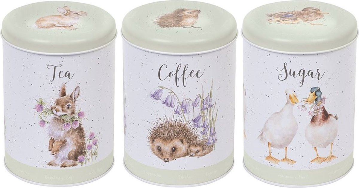 Wrendale Designs by Hannah Dale The Country Set Thee Koffie Suikerset met Country Animals