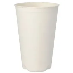 50 Trinkbecher Zuckerrohr `pure` 0,4 l Ø 9 cm · 13 cm weiss für Heißgetränke