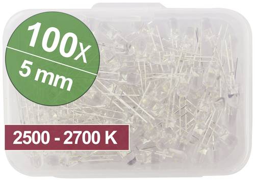 Quadrios LED-Sortiment Warmweiß 5mm 20mA 3.0V
