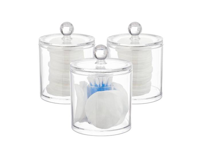 Wattestäbchen Aufbewahrung 3er-Set Transparent