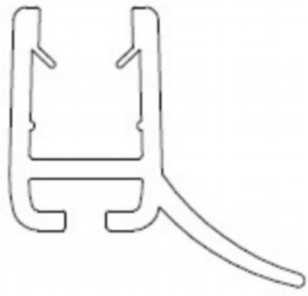 HSK water deflector profile straight length 200 cm for hinged doors with magnetic mounting profile E85058-S