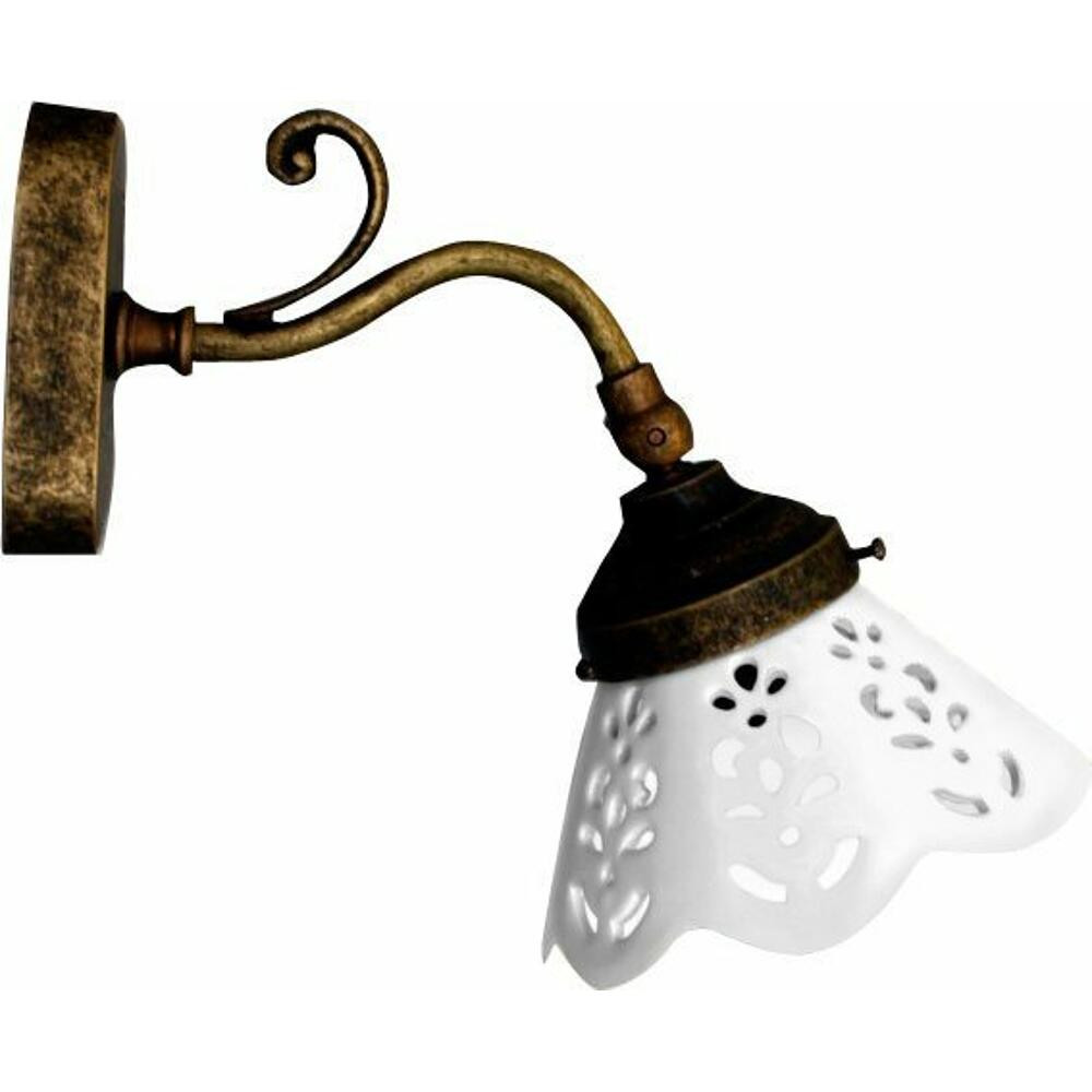 Sapho BARI wandlamp met keramische kap en brons afwerking, E14 fitting