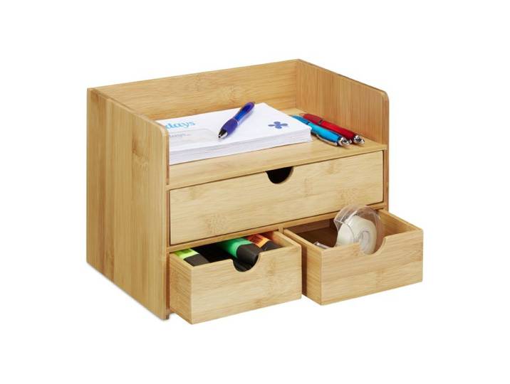 Relaxdays Bureau organizer lades bamboe