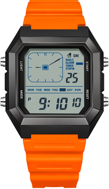 Modern Mode Marketplace Ultimate Mens Waterproof LED Sports Digital Watch Multifunction Electronic Alarm Timepiece orange