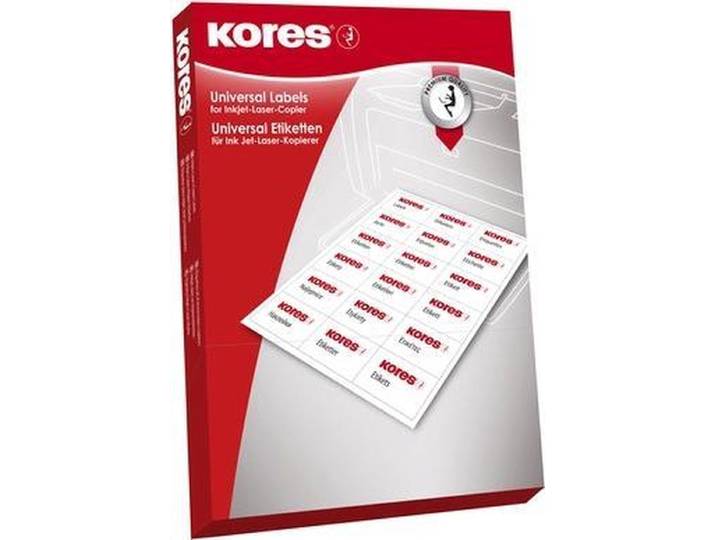 Kores L7032 - Etiket A4 70x32mm - 100 vellen a 27 etiketten per vel - Wit (100 vel)