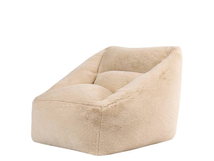 icon Sitzsack Sessel Natalia flauschig, Beige, 340 L, Rechteckig, 97x73x84 cm, Wohnzimmer, Sessel, Sitzsäcke, XXL Sitzsäcke