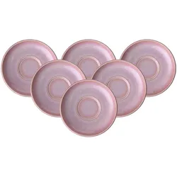 Like. by Villeroy & Boch Multipack Perlemor Coral Espressountertasse - 6 Stück, Untertasse, Rosa