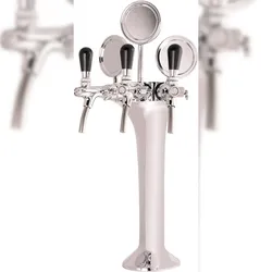 Schanksäule Chrom 3-leitig, elegant, `Topp-Qualität!` (Paketpreis)