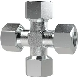Riegler, Schlauchanschluss + Schlauchverbinder, Kreuz-Verschraubung, Rohr-AÃ ̃22mm, Stahl verz. (22 mm)